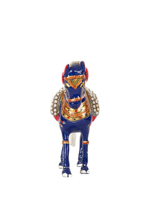 Royal Blue Metal Meenakari Horse