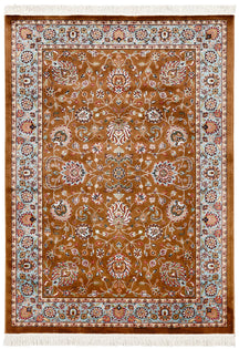 Rust Floral Traditional Rug