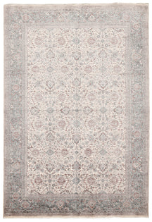 Beige Grey Floral Rug