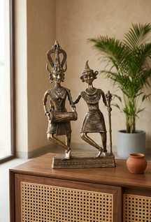 Khushi-Living-Artefacts-Brass-Tribal Couple Brass
