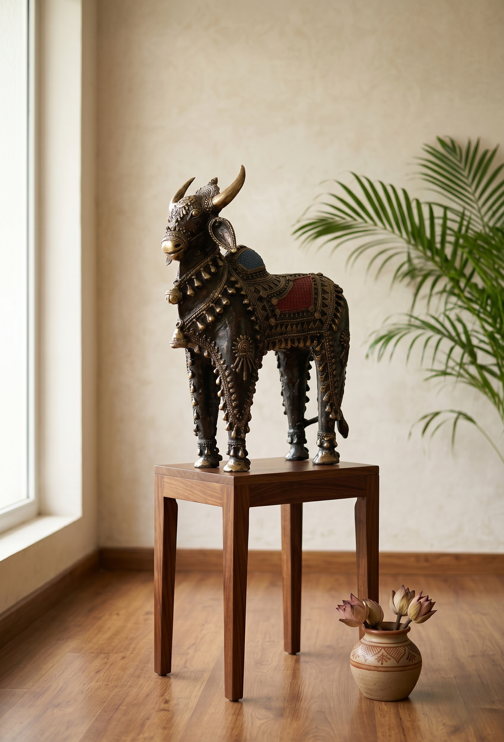 Khushi-Living-Artefacts-Brass-Nandi-Jii