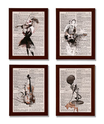 Khushi-Living-Paintings-Black & White-Set of 4