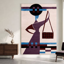 Fashion Lady Handbag Hand Tufted Wool Wall Rug