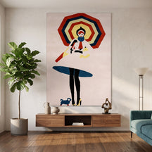 Umbrella Fashion Lady Hand Tufted Wool Wall Rug