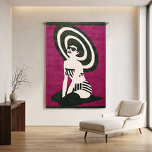 Abstract Fashion Lady Hand Tufted Wool Wall Rug