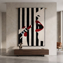 Lipstick Lady Pop Art Hand Tufted Wool Wall Rug