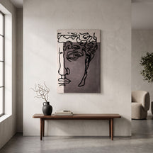 Abstract Classical Face Hand Tufted Wool Wall Rug