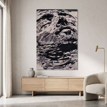 Abstract Ocean Waves Hand Tufted Wool Wall Rug