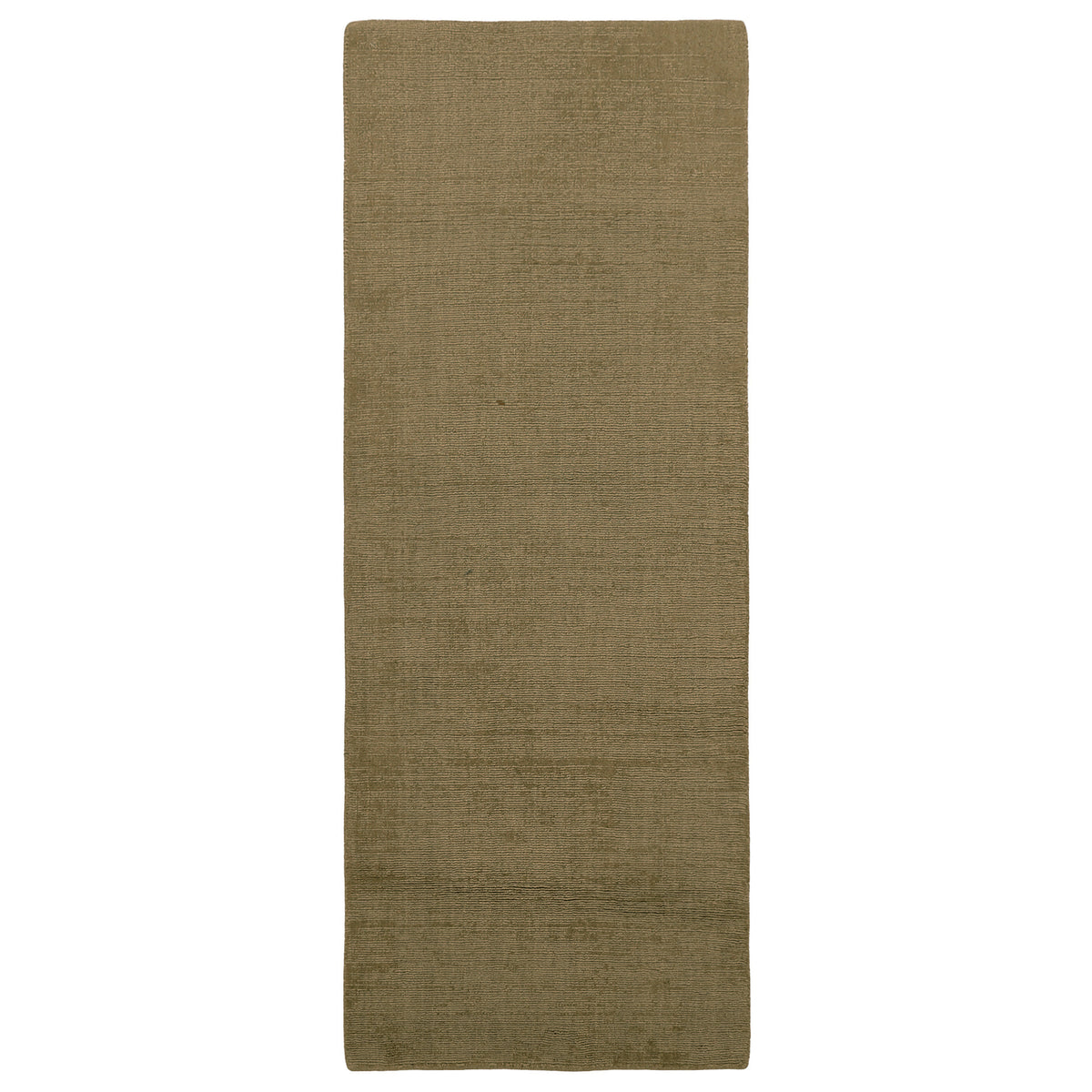 Full top view of Beige Hand Woven Loom Lori wool runner rug showing its elongated rectangular shape and subtle woven texture.