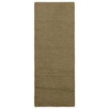 Full top view of Beige Hand Woven Loom Lori wool runner rug showing its elongated rectangular shape and subtle woven texture.