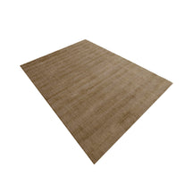 Angled view of Light Beige Hand Woven Loom Lori wool rug highlighting its low-profile texture and handcrafted surface.