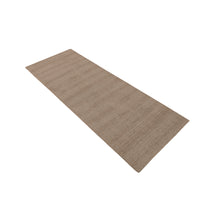 Angled view of Light Beige Hand Woven Loom Lori Runner wool rug showing its elongated rectangular shape and subtle woven texture.