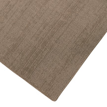 Close-up of Light Beige Loom Lori runner wool rug showing the detailed linear woven texture and neatly finished corner.