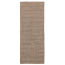 Full top view of Light Beige Hand Woven Loom Lori Runner wool rug showing the complete rectangular shape and minimalist textured surface.