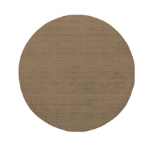 Full top view of Light Beige Round Loom Lori wool rug showing the complete round shape and minimalist plain design.