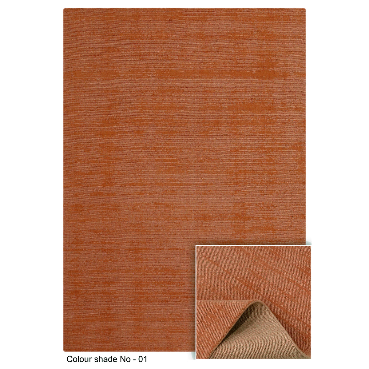 Front view of light pink Hand Woven Loom Lori wool rug highlighting its minimal plain design and subtle tonal texture.