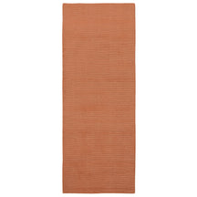 Full view of light pink Hand Woven Loom Lori wool runner rug featuring a clean elongated design and understated tonal surface variations.
