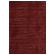 Full top view of Maroon Hand Woven Loom Lori wool rug showing the complete rectangular shape and rich textured maroon surface.