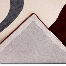 Cotton backing and finishing of the red hat lady wool wall rug
