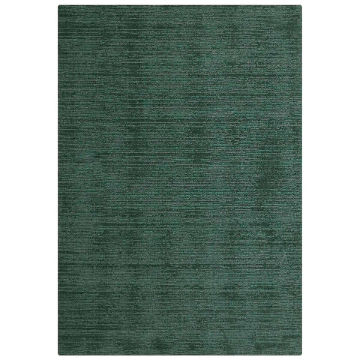 Full top view of Teal Green Hand Woven Loom Lori wool rug showing the plain textured design and rich teal green colour.